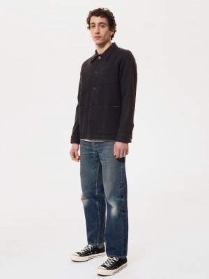 Nudie Jeans Barney Worker Jackor Herr Svarta | 31XYKLJVS