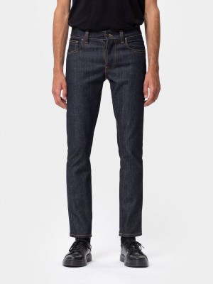 Nudie Jeans Grim Tim Dry True Jeans Herr Marinblå | 19VZELJRB