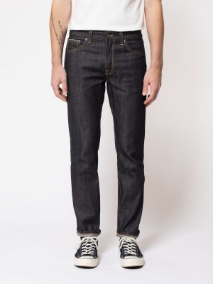 Nudie Jeans Gritty Jackson Dry Selvage Jeans Herr Svarta | 07JERGXLP