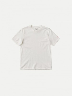 Nudie Jeans Joni Solid T-Shirt Dam Vita | 45YCUHVTB