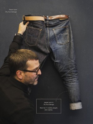 Nudie Jeans Steady Eddie II Dry Ace Selvage Jeans Herr Svarta | 21ICSPLKG