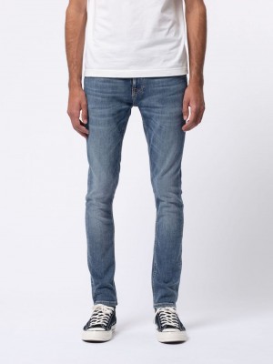 Nudie Jeans Tight Terry Steel Jeans Herr Blå | 26GSLOWKM