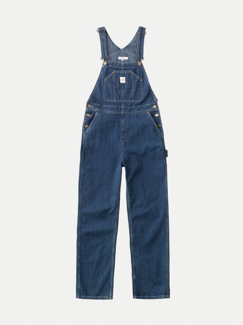 Nudie Jeans Astrid Dungarees Utility Byxor Dam Marinblå | 63MYAPLOF