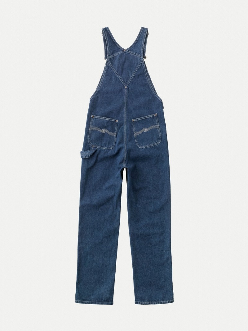 Nudie Jeans Astrid Dungarees Utility Byxor Dam Marinblå | 63MYAPLOF