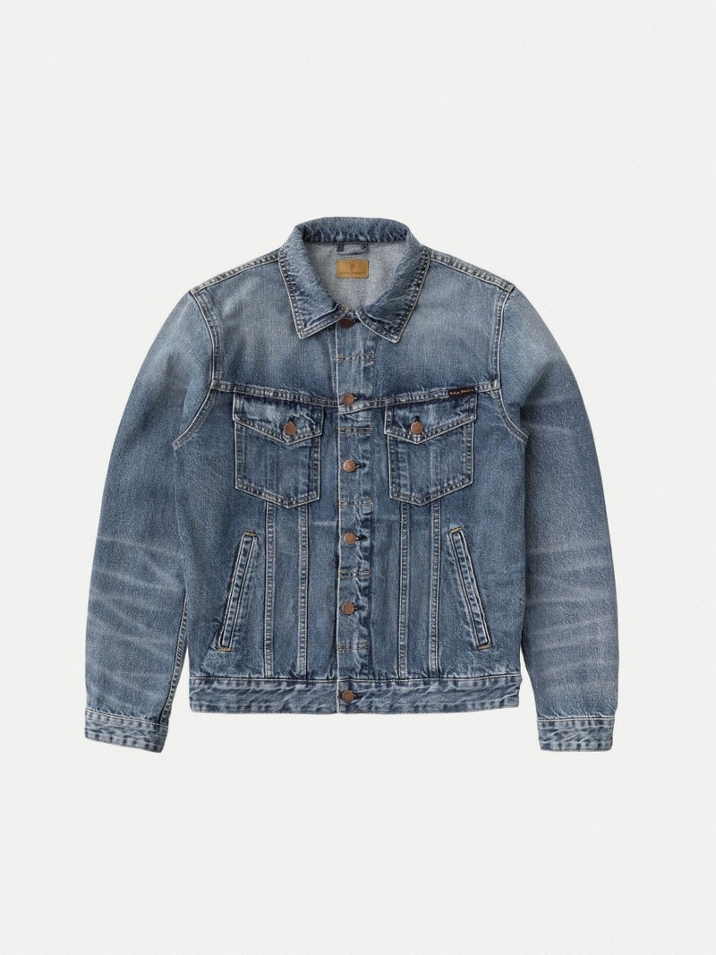 Nudie Jeans Bobby Tribe Denimjackor Herr Blå | 45RGZCDSL