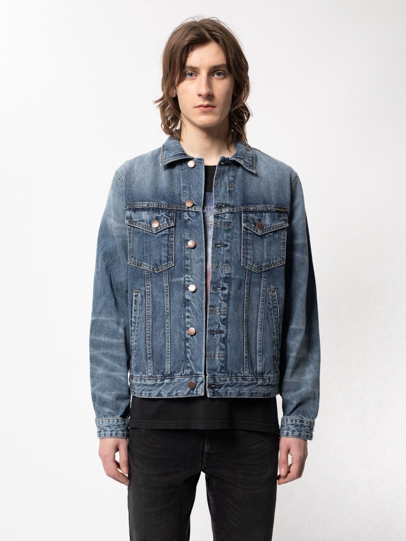 Nudie Jeans Bobby Tribe Denimjackor Herr Blå | 45RGZCDSL