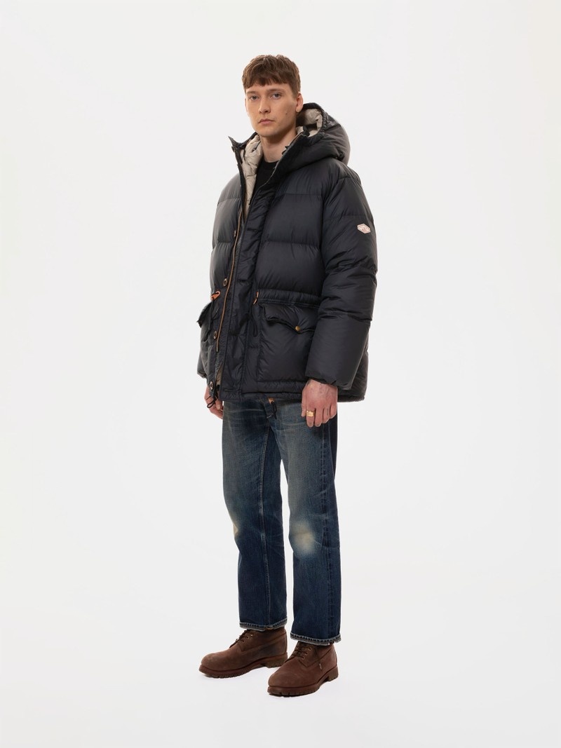 Nudie Jeans Bryan Puffer Jackor Herr Marinblå | 06WMYDHTQ