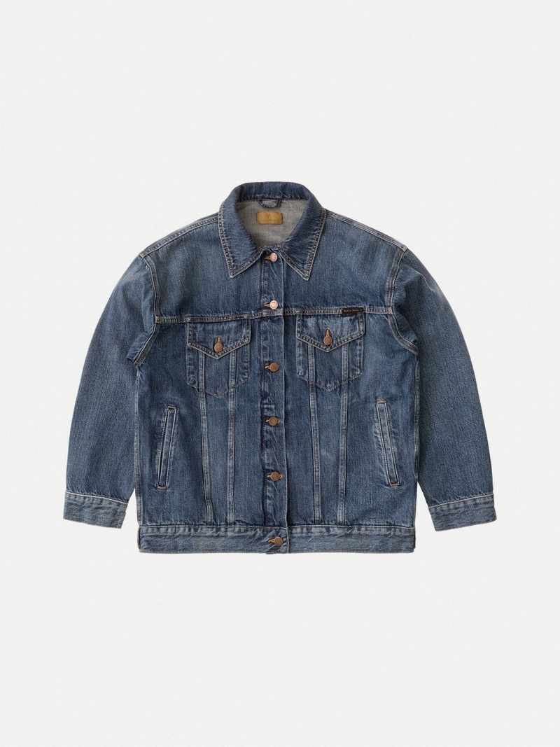 Nudie Jeans Elin Maze Denimjackor Dam Blå | 20MJPVEWY