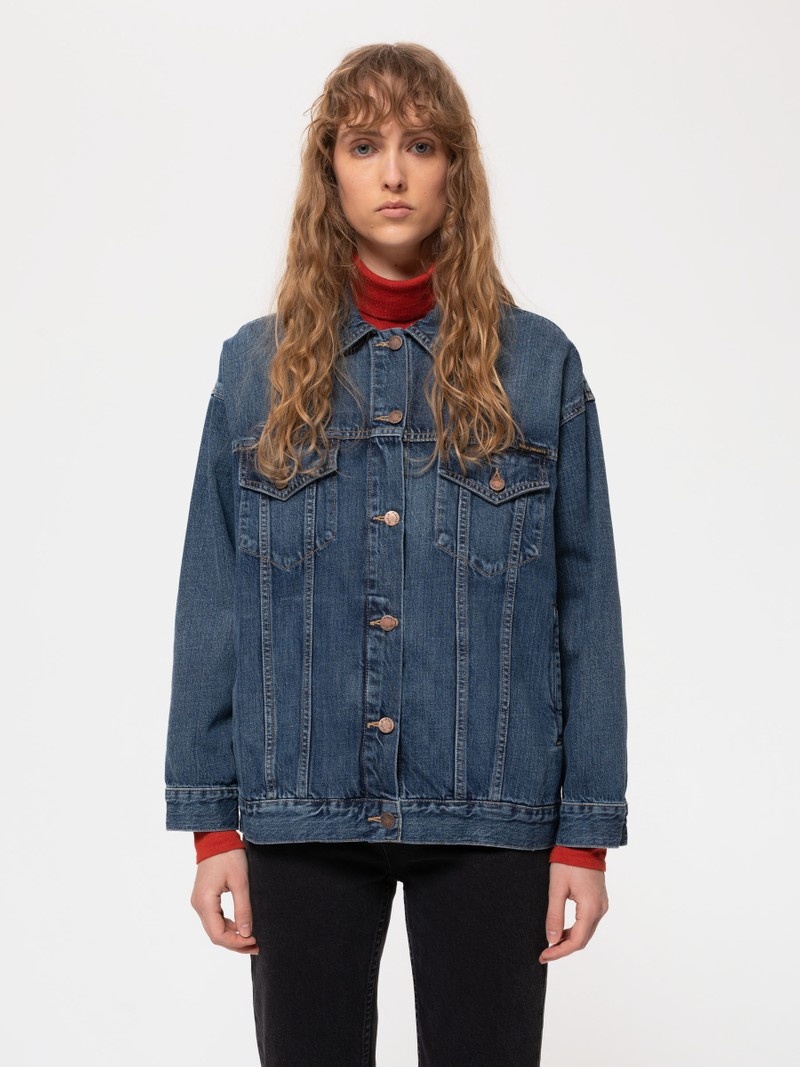 Nudie Jeans Elin Maze Denimjackor Dam Blå | 20MJPVEWY