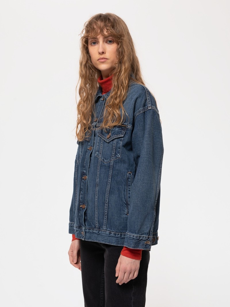 Nudie Jeans Elin Maze Denimjackor Dam Blå | 20MJPVEWY