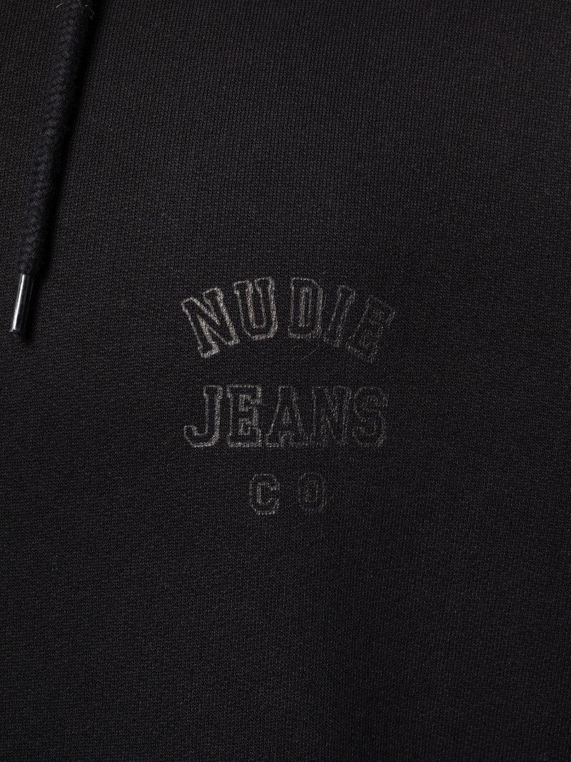 Nudie Jeans Franke Logo Tröjor Herr Svarta | 93BATLKOJ