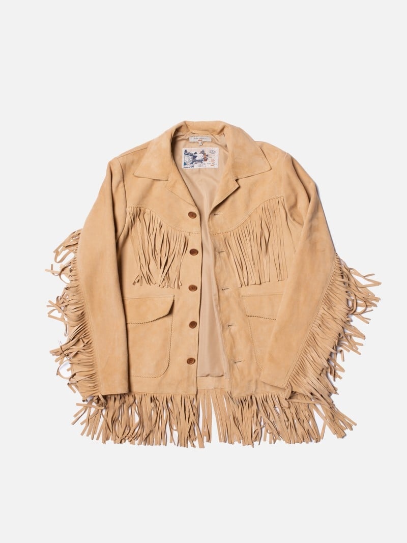 Nudie Jeans Frans Fringed Mocka Jackor Herr Khaki | 62AWMVNDP