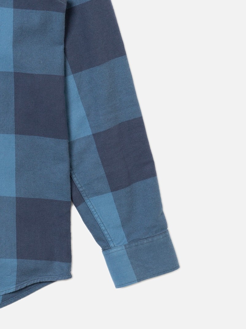 Nudie Jeans George Flannel Skjorta Herr Blå | 15KQXBPGI