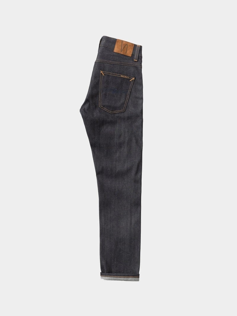 Nudie Jeans Grim Tim Dry Deep Selvage Jeans Herr Svarta | 59MFWTQVC