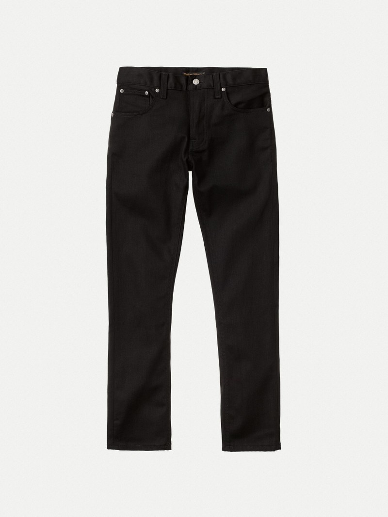 Nudie Jeans Grim Tim Dry Jeans Herr Svarta | 47LNOCBIM