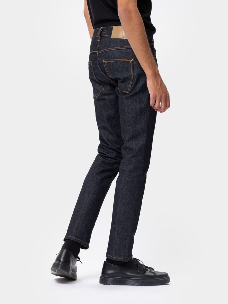 Nudie Jeans Grim Tim Dry True Jeans Herr Marinblå | 19VZELJRB