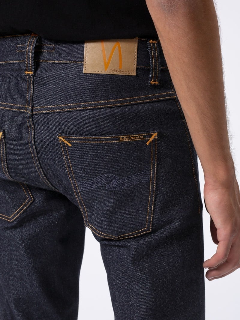 Nudie Jeans Grim Tim Dry True Jeans Herr Marinblå | 19VZELJRB