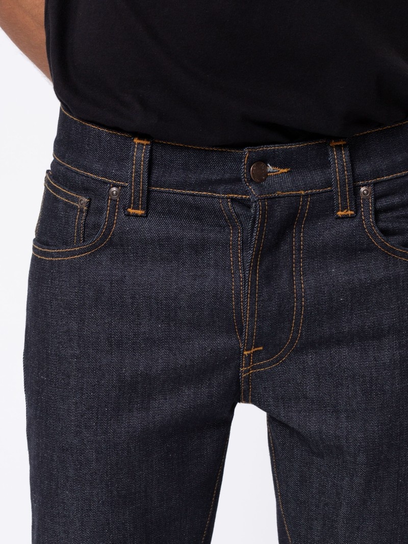 Nudie Jeans Grim Tim Dry True Jeans Herr Marinblå | 19VZELJRB