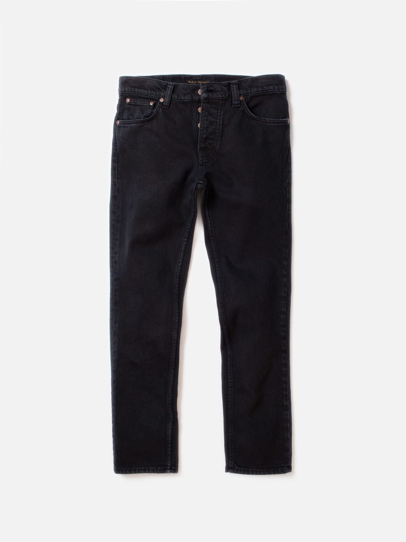 Nudie Jeans Grim Tim Matte OD Jeans Herr Svarta | 95QALHNIR