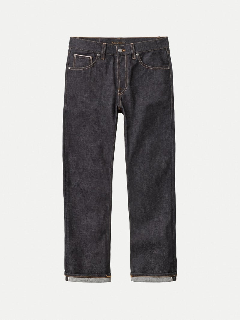 Nudie Jeans Gritty Jackson Dry Ace Selvage Jeans Herr Svarta | 64OYRHMEQ