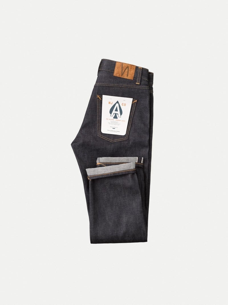 Nudie Jeans Gritty Jackson Dry Ace Selvage Jeans Herr Svarta | 64OYRHMEQ