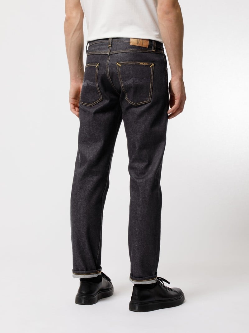 Nudie Jeans Gritty Jackson Dry Maze Selvage Jeans Herr Svarta | 28ZVSAMTY