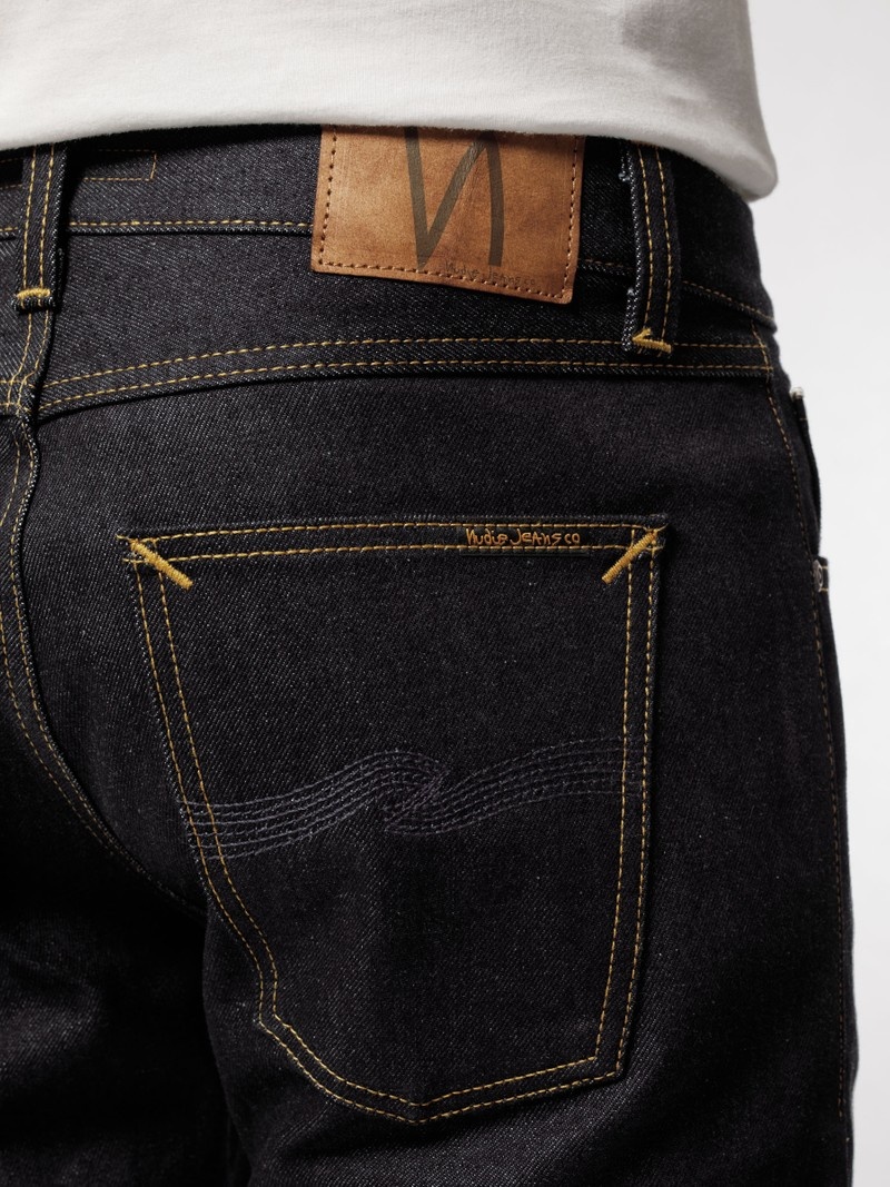 Nudie Jeans Gritty Jackson Dry Maze Selvage Jeans Herr Svarta | 28ZVSAMTY