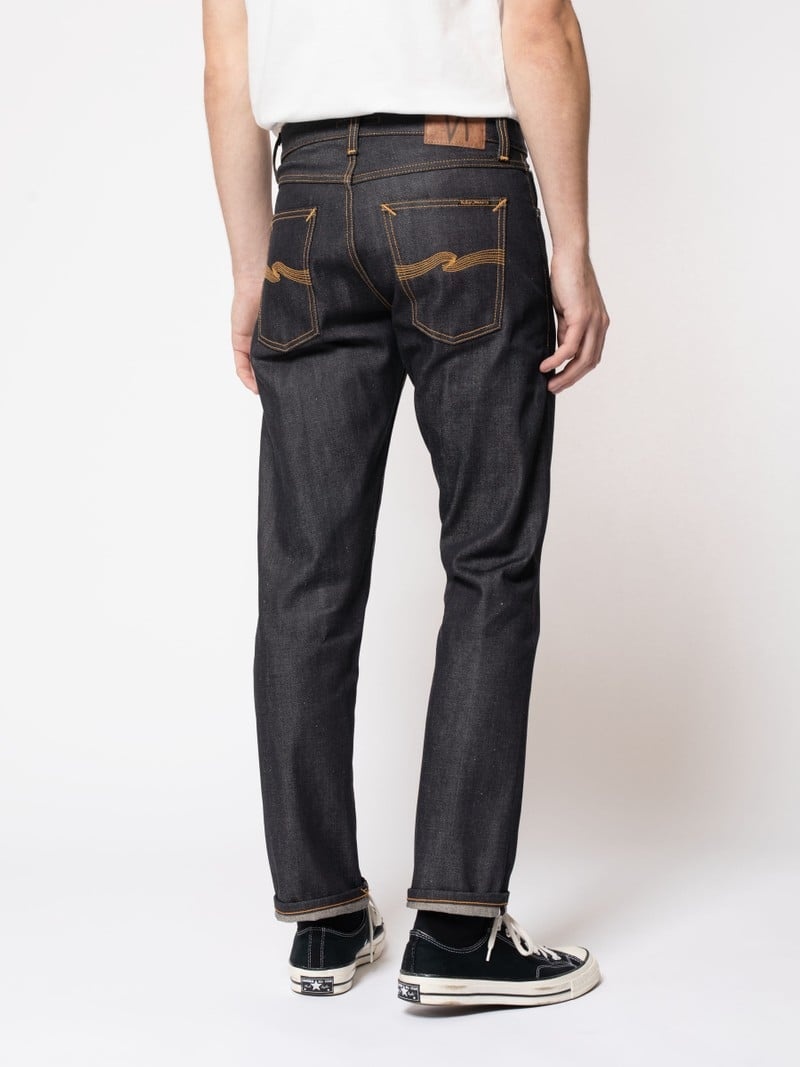 Nudie Jeans Gritty Jackson Dry Selvage Jeans Herr Svarta | 07JERGXLP