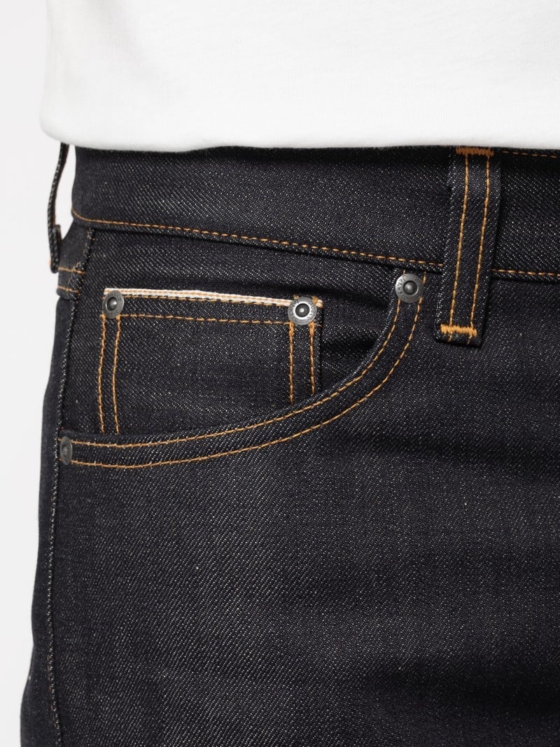 Nudie Jeans Gritty Jackson Dry Selvage Jeans Herr Svarta | 07JERGXLP