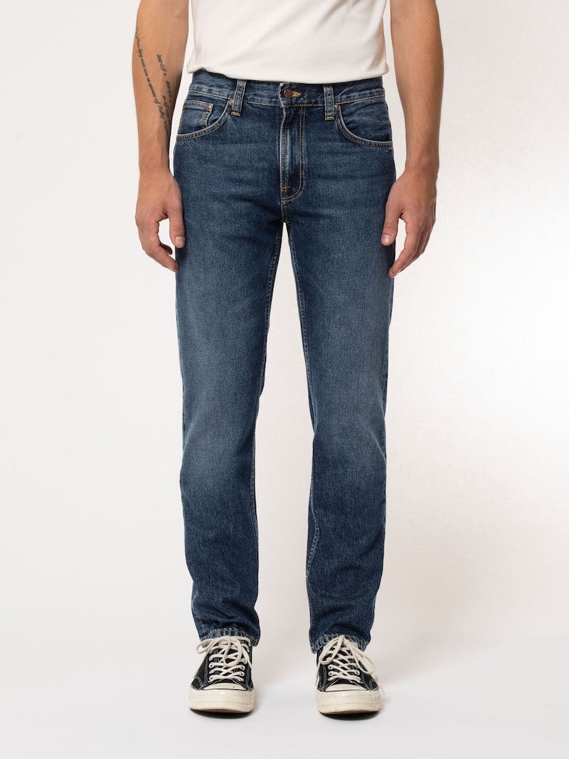 Nudie Jeans Gritty Jackson Slate Jeans Herr Marinblå | 25AFGTVWH