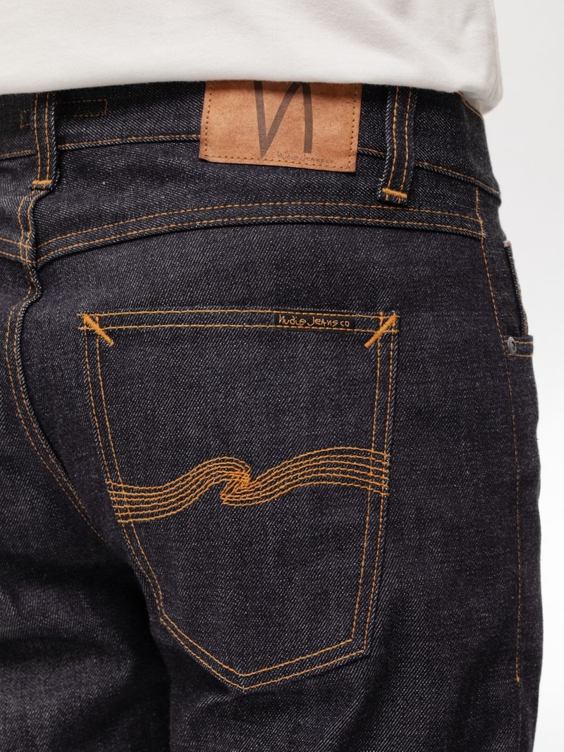 Nudie Jeans Gritty Jackson Snake Eyes Selvage Jeans Herr Svarta | 15RQKBFGN