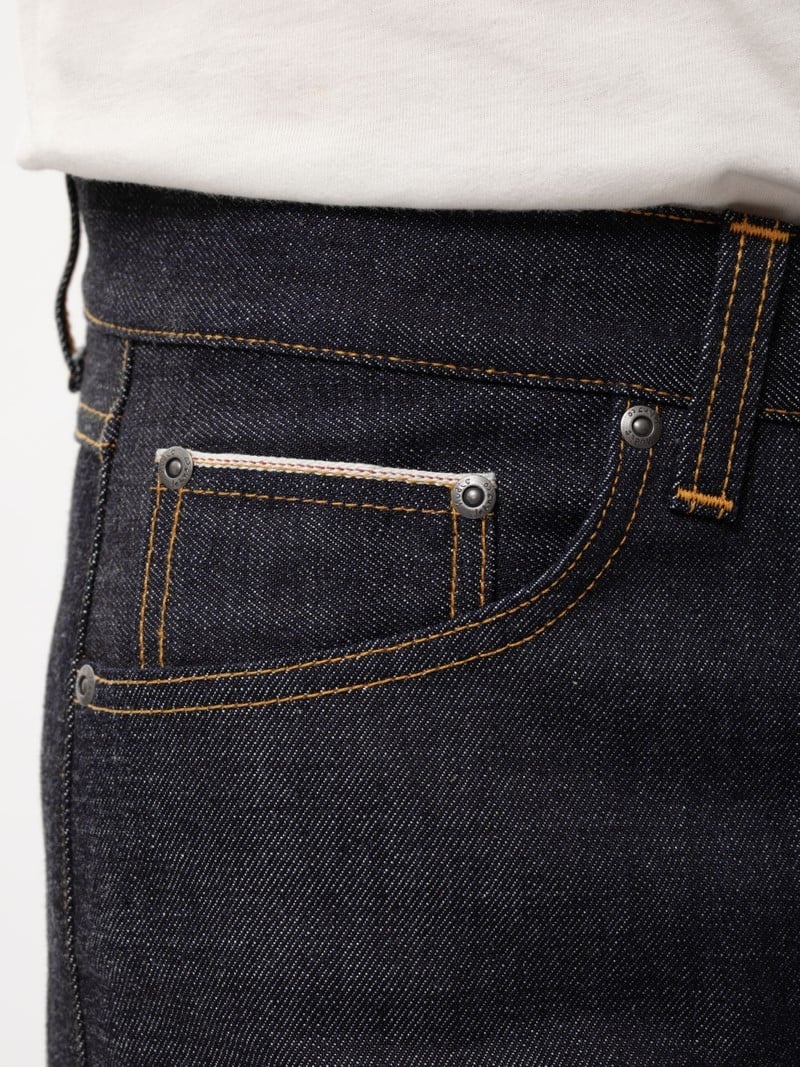 Nudie Jeans Gritty Jackson Snake Eyes Selvage Jeans Herr Svarta | 15RQKBFGN