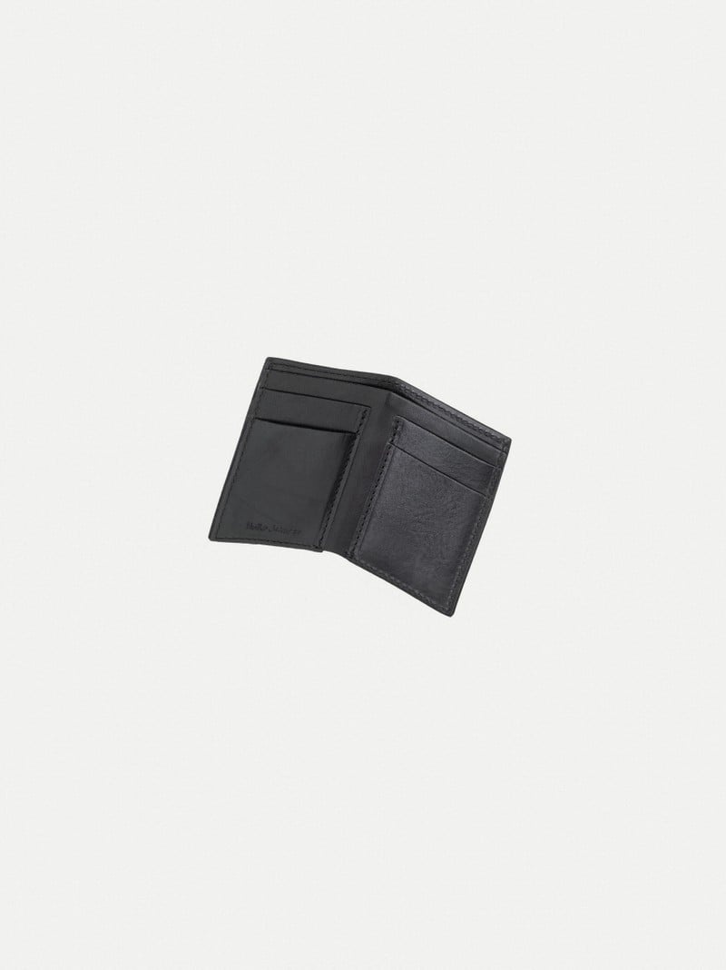 Nudie Jeans Hagdahl Wallet Saddle Läder Tillbehör Herr Svarta | 05KQEYRDV