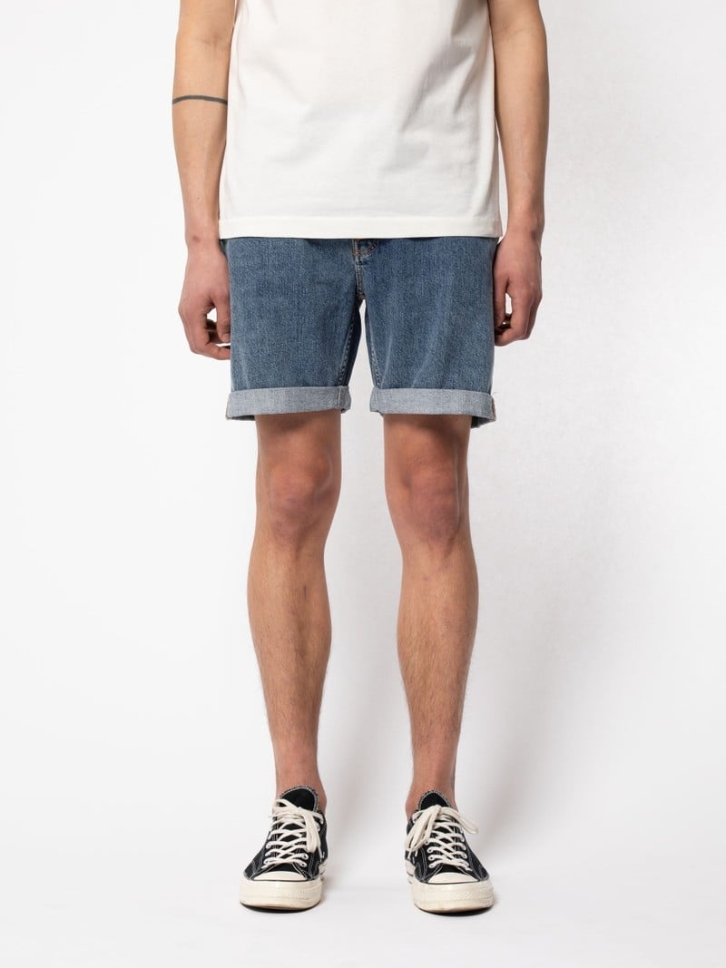 Nudie Jeans Josh Friendly Shorts Herr Blå | 89ZFPKNVT