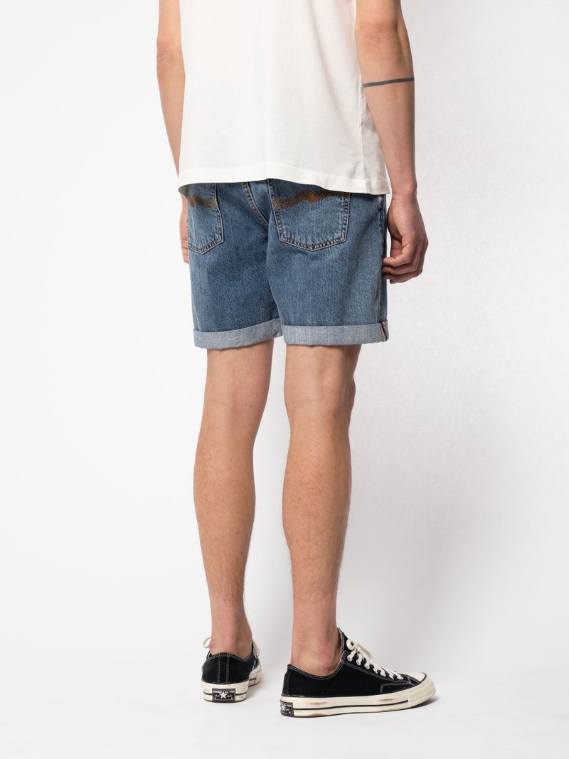 Nudie Jeans Josh Friendly Shorts Herr Blå | 89ZFPKNVT