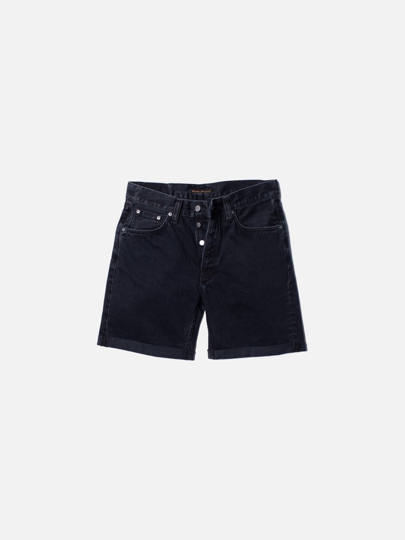 Nudie Jeans Josh Ink Shorts Herr Svarta | 65SDPFUGY