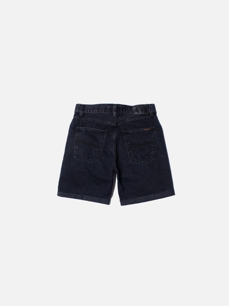 Nudie Jeans Josh Ink Shorts Herr Svarta | 65SDPFUGY