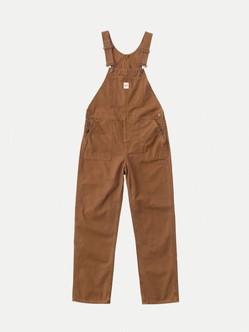 Nudie Jeans Karin Dungarees Washed Byxor Dam Bruna | 60IXFVCJE