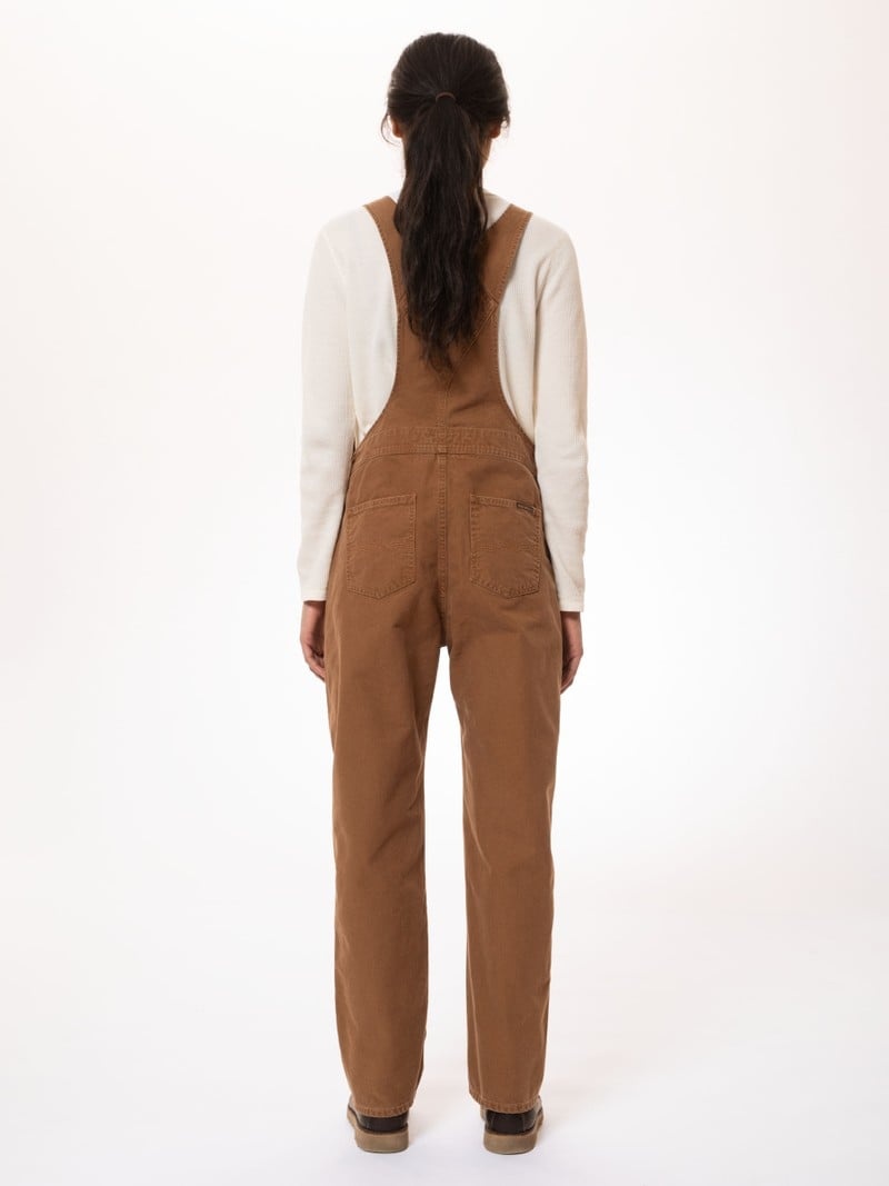 Nudie Jeans Karin Dungarees Washed Byxor Dam Bruna | 60IXFVCJE