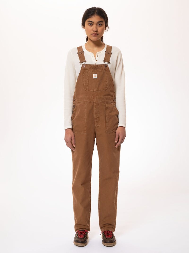 Nudie Jeans Karin Dungarees Washed Byxor Dam Bruna | 60IXFVCJE