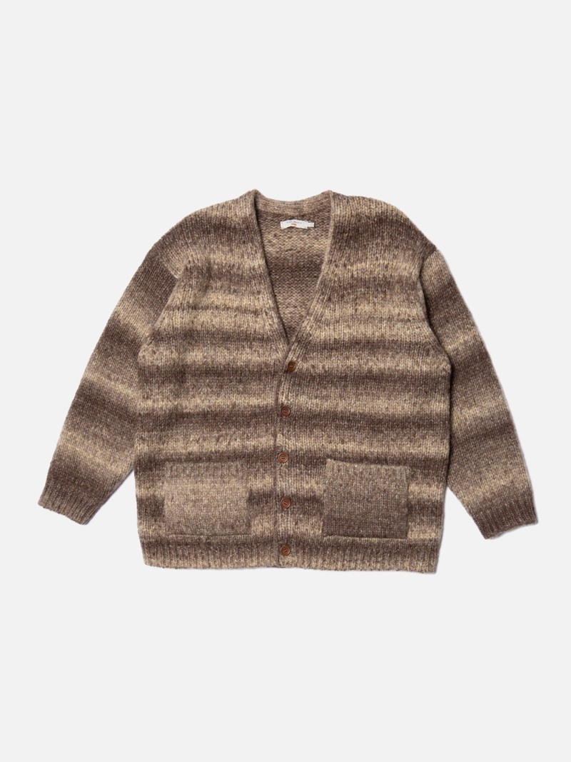 Nudie Jeans Kent Fuzzy Cardigan Multi Stickat Herr Olika Färger | 12HPCQYKN