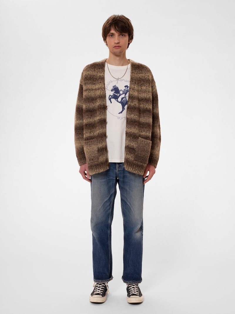 Nudie Jeans Kent Fuzzy Cardigan Multi Stickat Herr Olika Färger | 12HPCQYKN