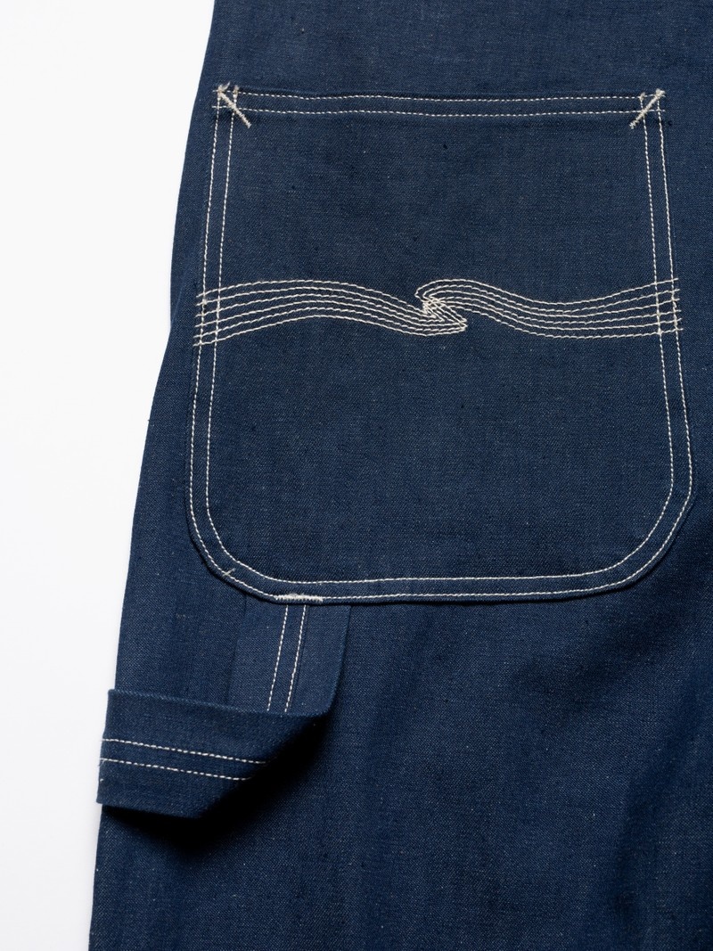 Nudie Jeans Kevin Dungarees Utility Byxor Herr Marinblå | 52IUGHZBD