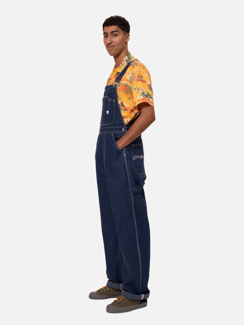 Nudie Jeans Kevin Dungarees Utility Byxor Herr Marinblå | 52IUGHZBD