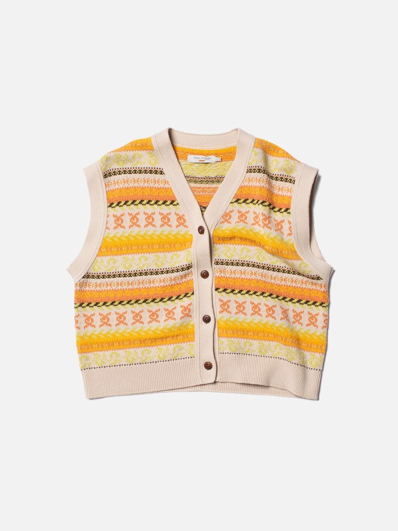 Nudie Jeans Kim Fair Isle Vest Multi Stickat Dam Olika Färger | 35WVPQBLI