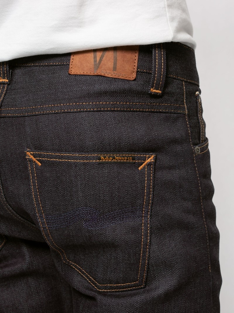 Nudie Jeans Lean Dean Dry Deep Selvage Jeans Herr Svarta | 53ZDQWAST