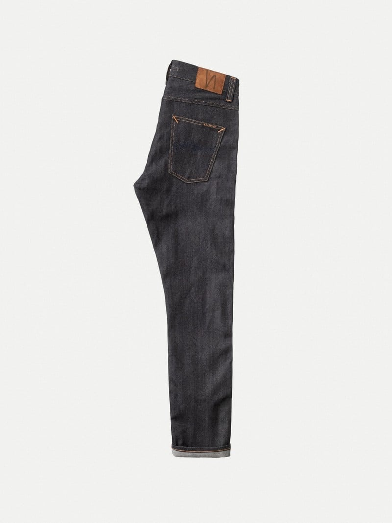 Nudie Jeans Lean Dean Dry Deep Selvage Jeans Herr Svarta | 53ZDQWAST