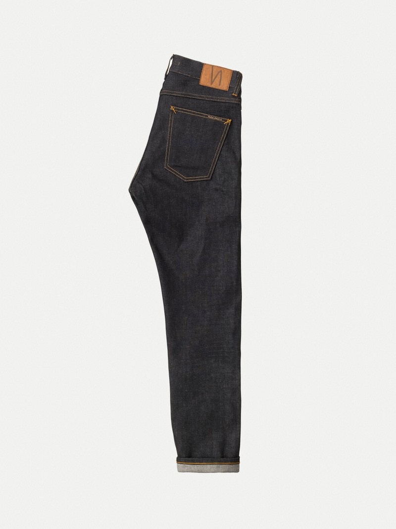 Nudie Jeans Lean Dean Dry True Selvage Jeans Herr Svarta | 43NMYPCQX