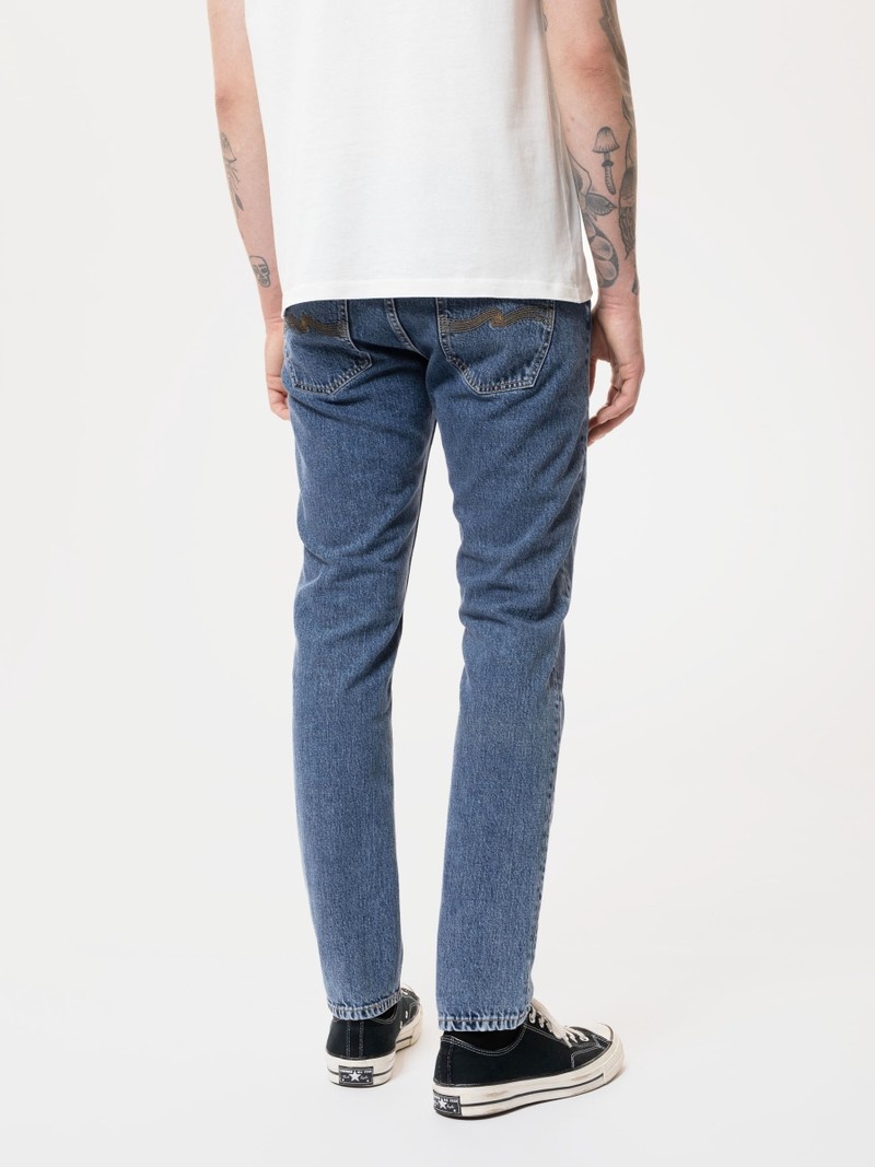 Nudie Jeans Lean Dean Plain Stone Jeans Herr Grå | 62OFHPSUX