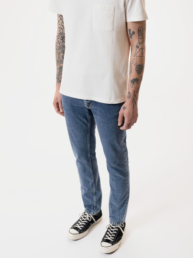 Nudie Jeans Lean Dean Plain Stone Jeans Herr Grå | 62OFHPSUX